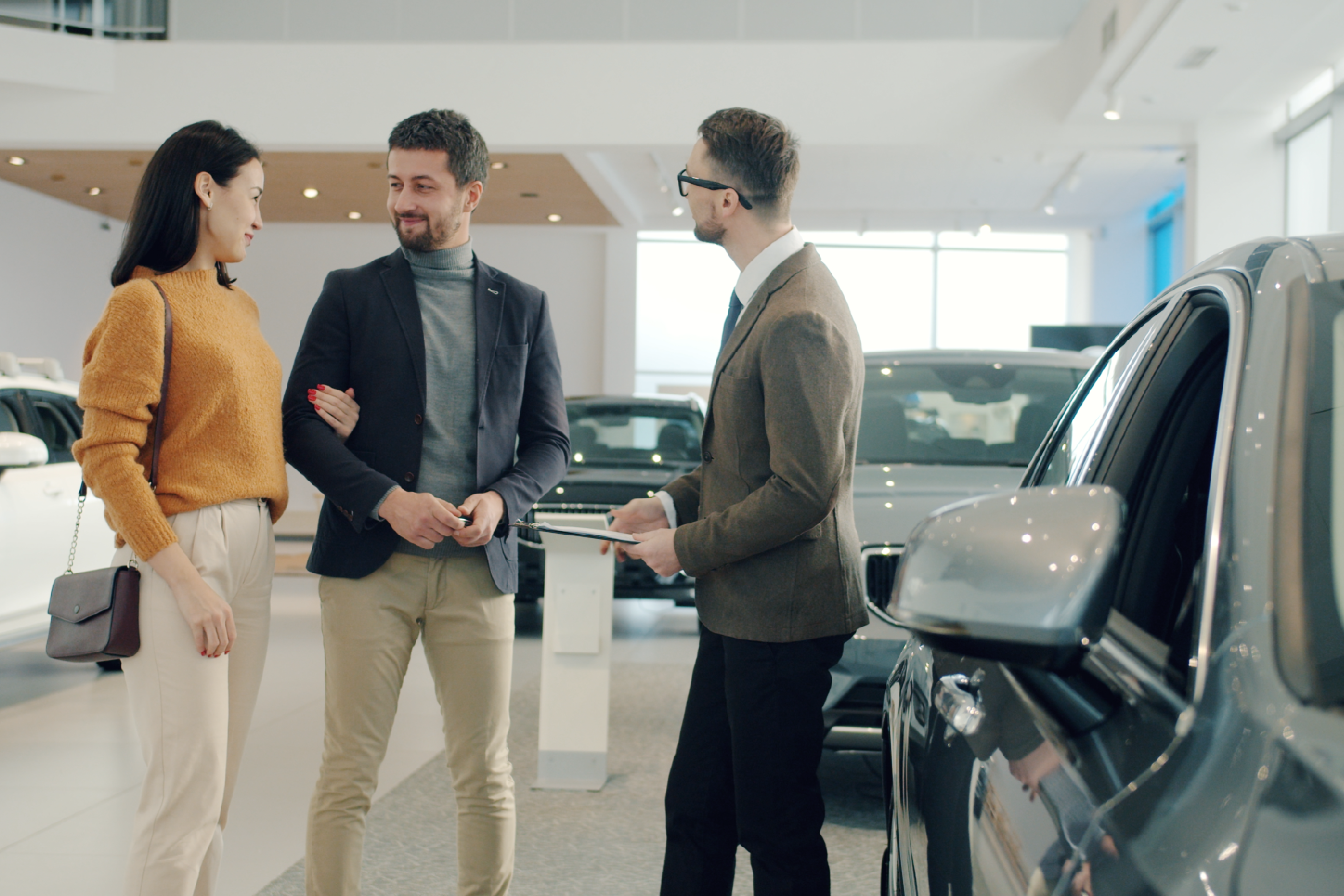 CRM icone image with floating tech graphics